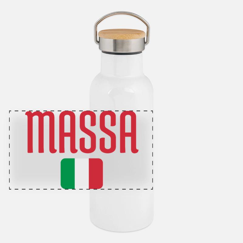 Drapeau italien de Massa Gourde isotherme avec bouchon en bambou