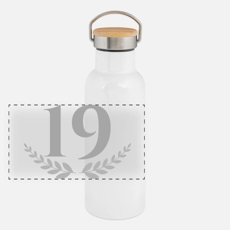 19 - Panoramic Thermal Bottle with Bamboo Lid - white