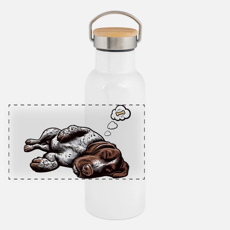 German Wirehaired German Wirehaired Owner Panoramic Thermal Bottle with Bamboo Lid