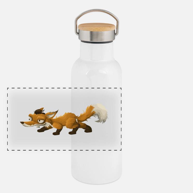 Fuchs Panorama Thermosflasche mit Bambusdeckel