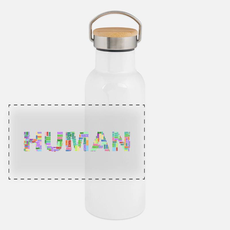 Mensch Human Race Panorama Thermosflasche mit Bambusdeckel
