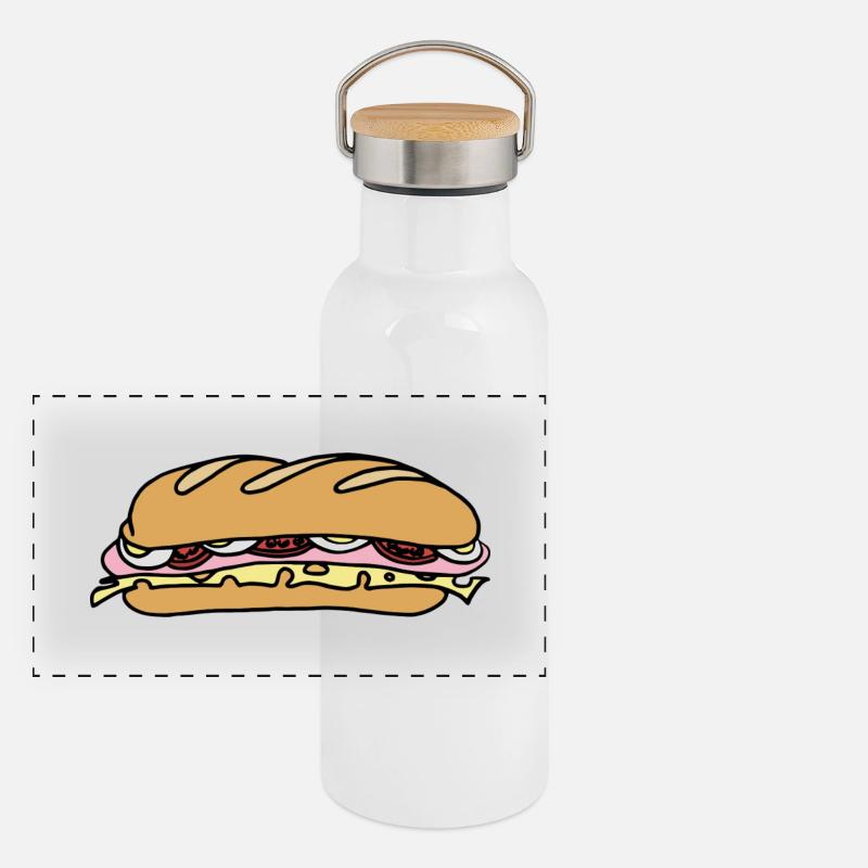 Panorama Thermosflasche mit Bambusdeckel