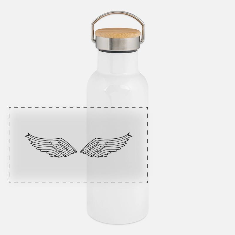 Engelsflügel Panorama Thermosflasche mit Bambusdeckel