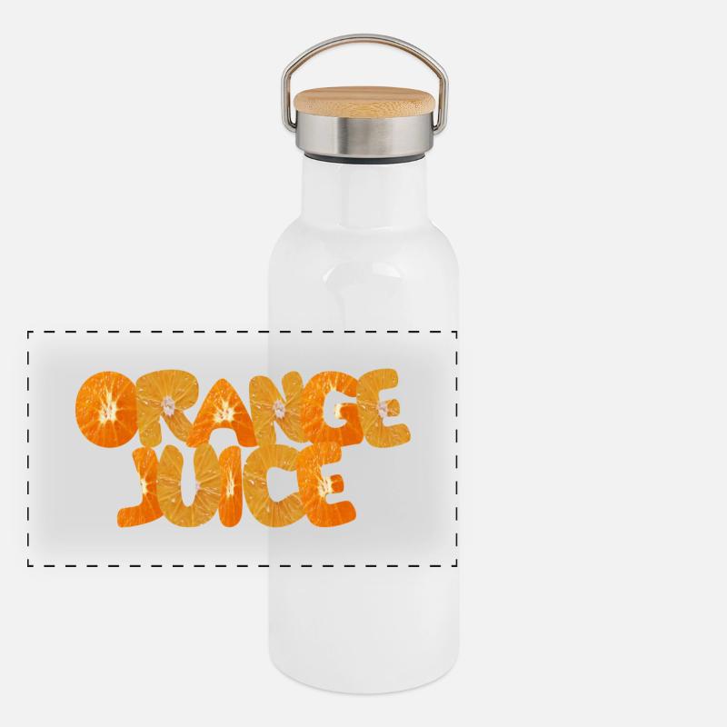 Orange juice Panoramic Thermal Bottle with Bamboo Lid