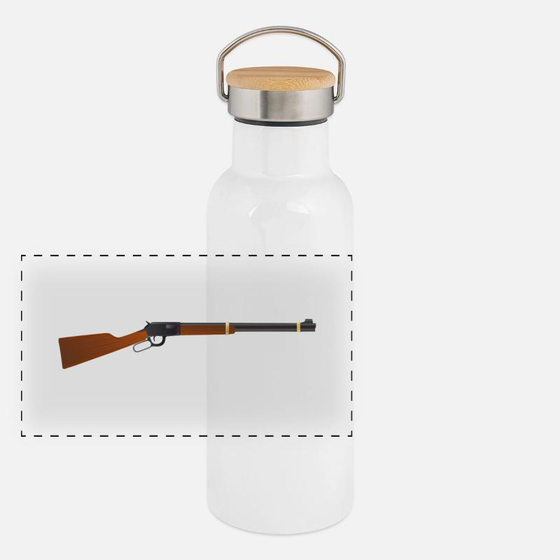 cowboy ranger rancher sheriff horsewester Panoramic Thermal Bottle with Bamboo Lid