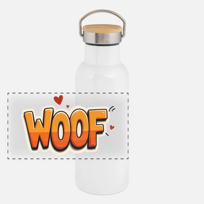 Woof Panoramic Thermal Bottle with Bamboo Lid
