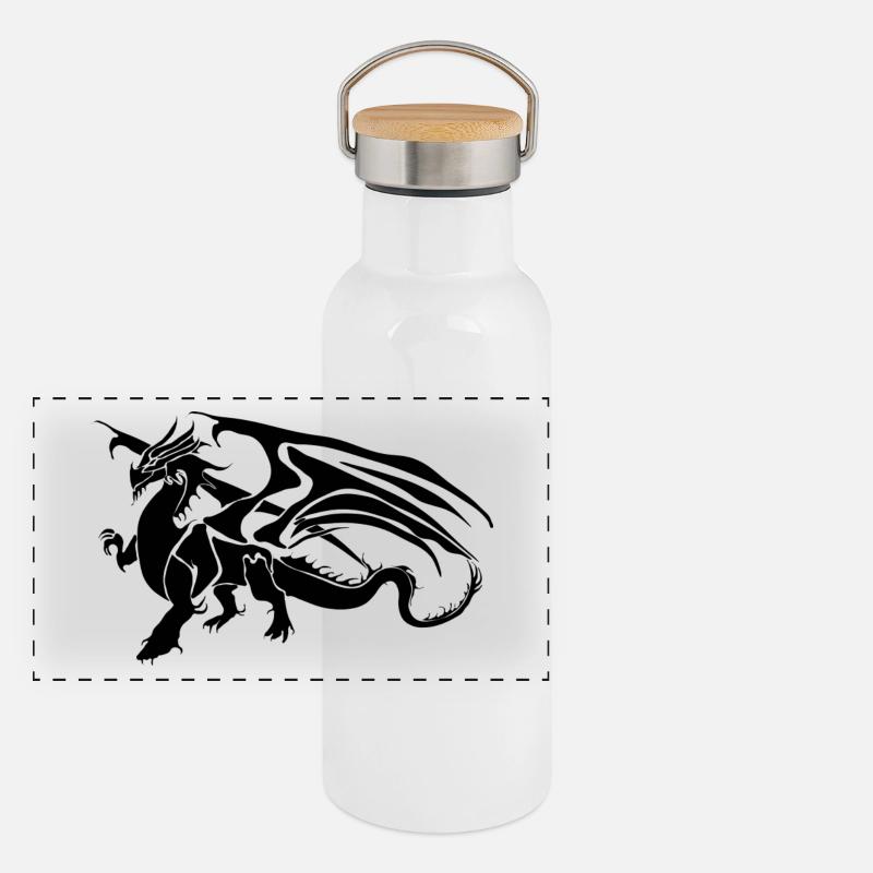 black dragon Gourde isotherme avec bouchon en bambou