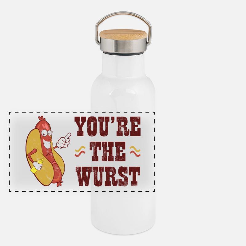 World Bratwurst Day - Tag der Bratwurst Panorama Thermosflasche mit Bambusdeckel