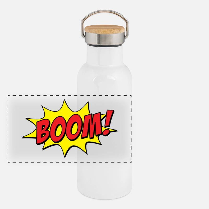 BOOM! comique Gourde isotherme avec bouchon en bambou
