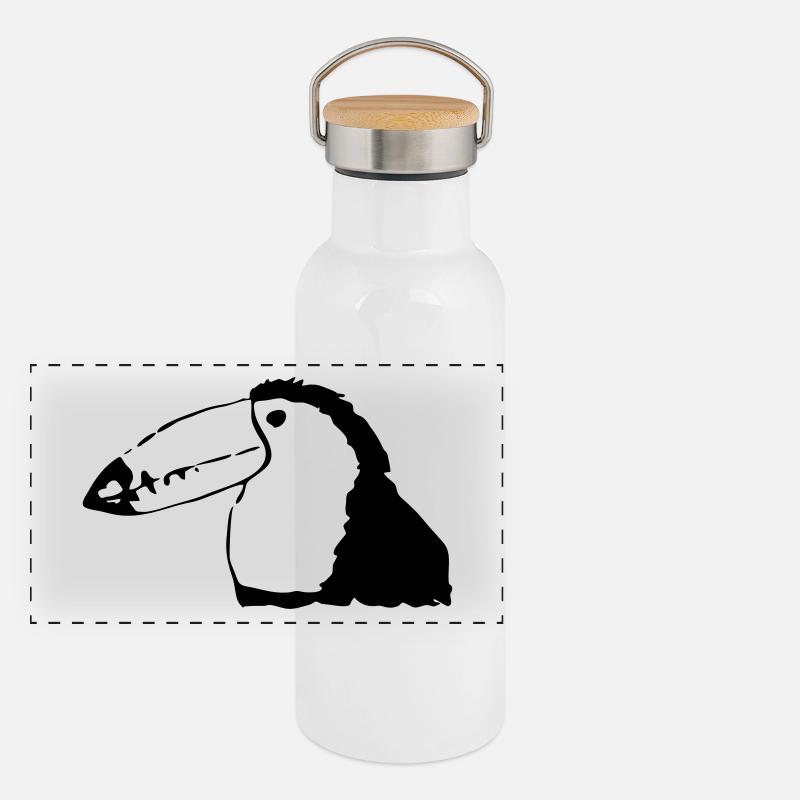 Oiseau coloré Toucan-like Gourde isotherme avec bouchon en bambou