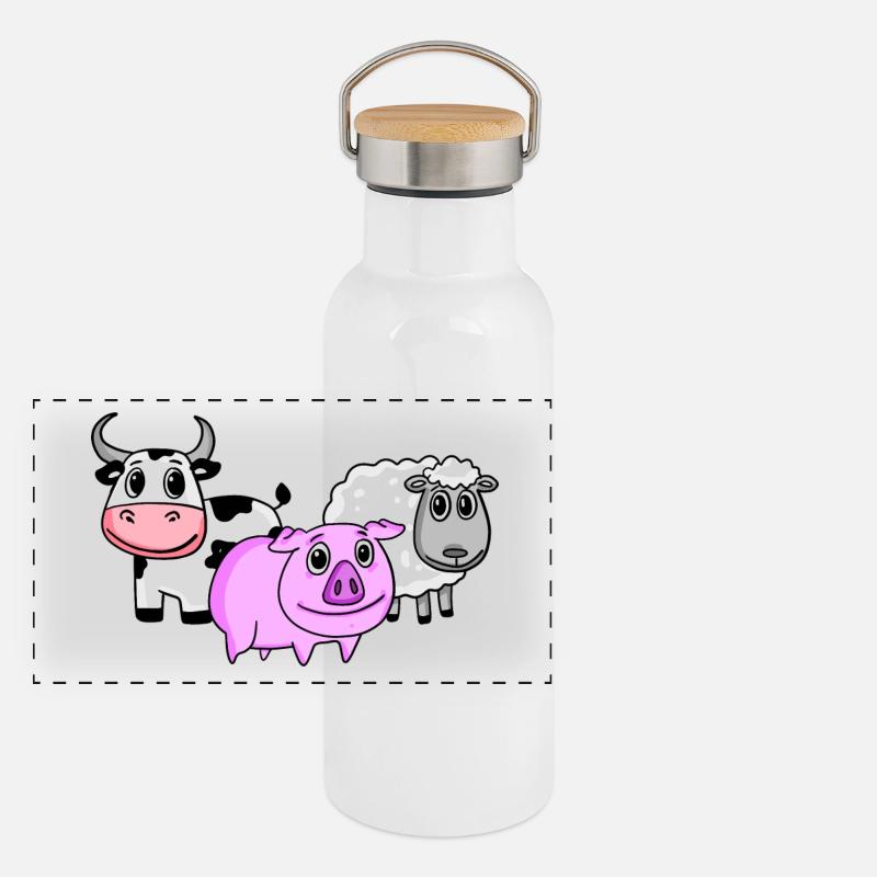 Animaux mignons Gourde isotherme avec bouchon en bambou