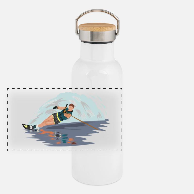 ski nautique ski nautique eau3 Gourde isotherme avec bouchon en bambou