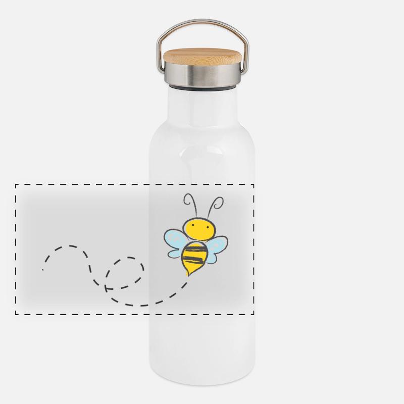 bee Panorama Thermosflasche mit Bambusdeckel