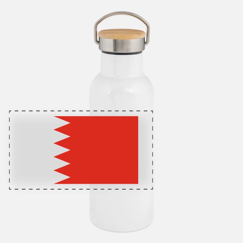 Bahrain Panorama Thermosflasche mit Bambusdeckel