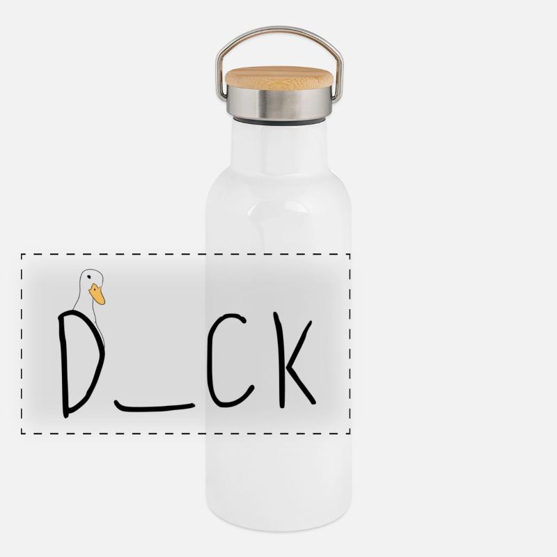 Duck Quiz Panorama Thermosflasche mit Bambusdeckel