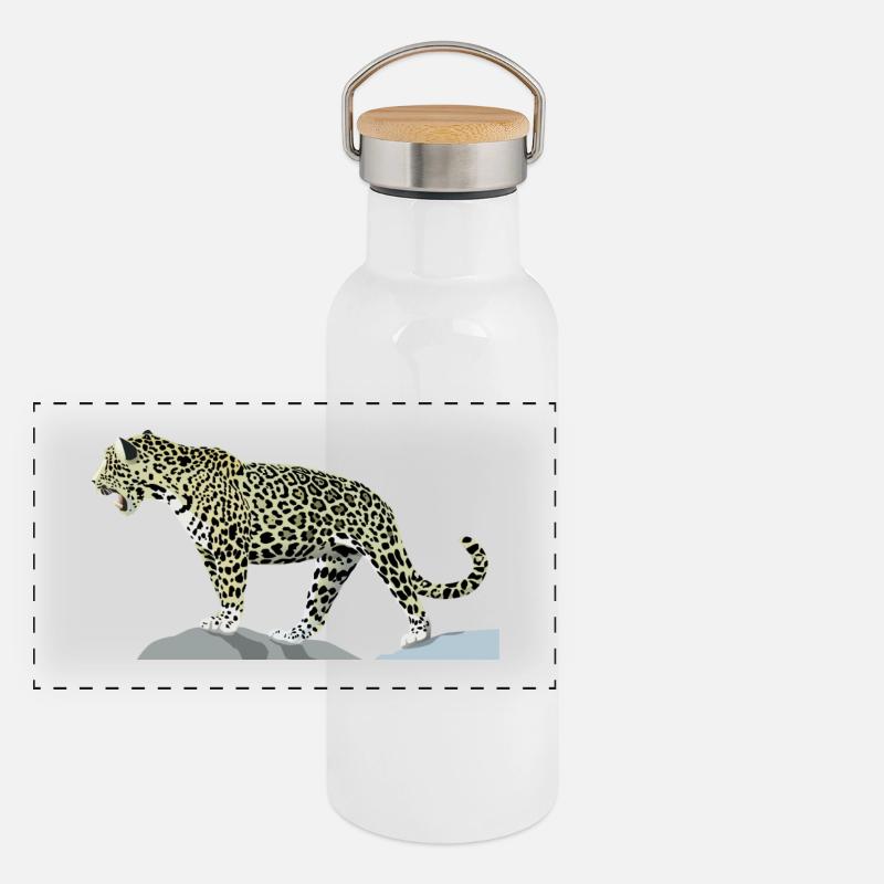 Jaguar Panorama Thermosflasche mit Bambusdeckel