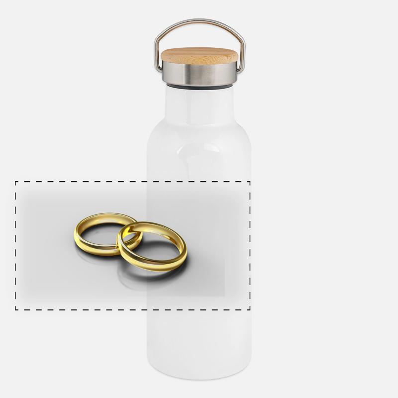 anneaux de mariage Gourde isotherme avec bouchon en bambou