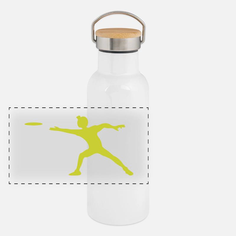 discus diskus diskuswerfer Panorama Thermosflasche mit Bambusdeckel