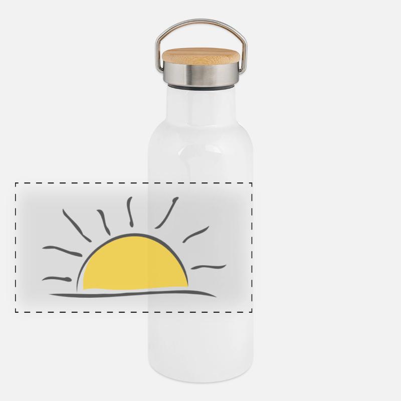 soleil Gourde isotherme avec bouchon en bambou