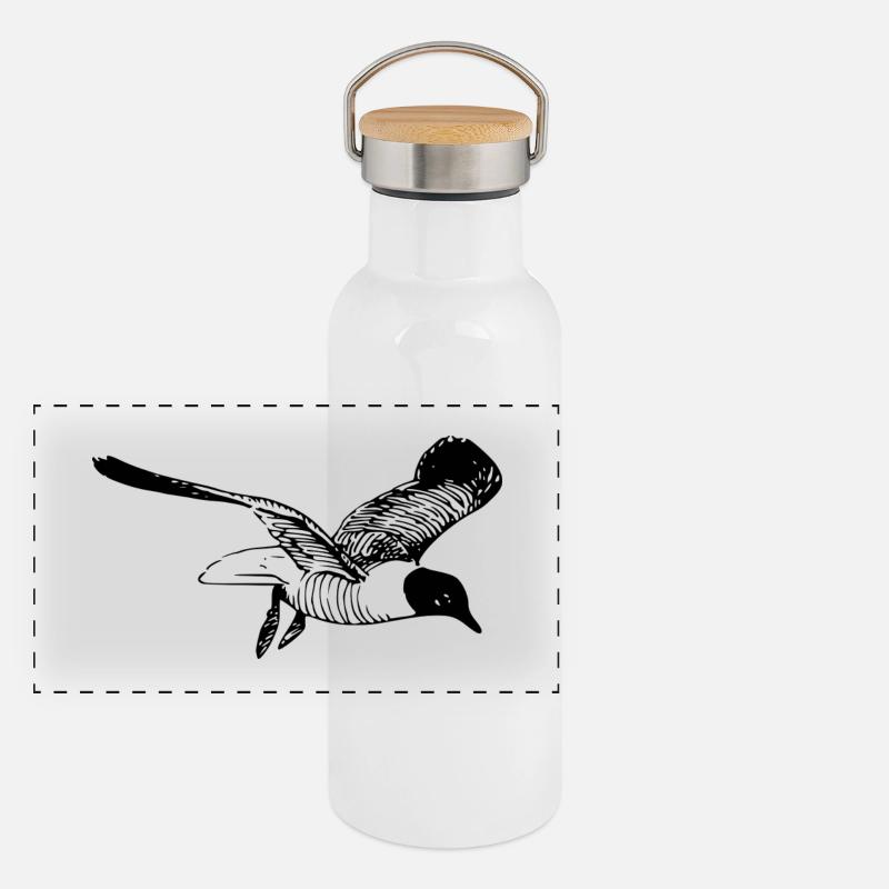 Vogel Panorama Thermosflasche mit Bambusdeckel
