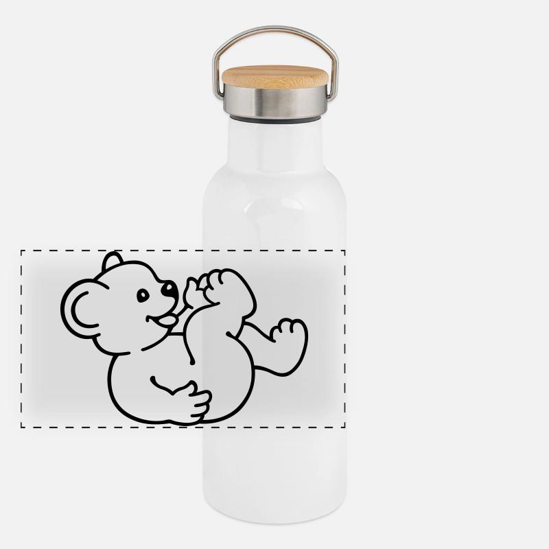 Little Bear (rd) Panorama Thermosflasche mit Bambusdeckel