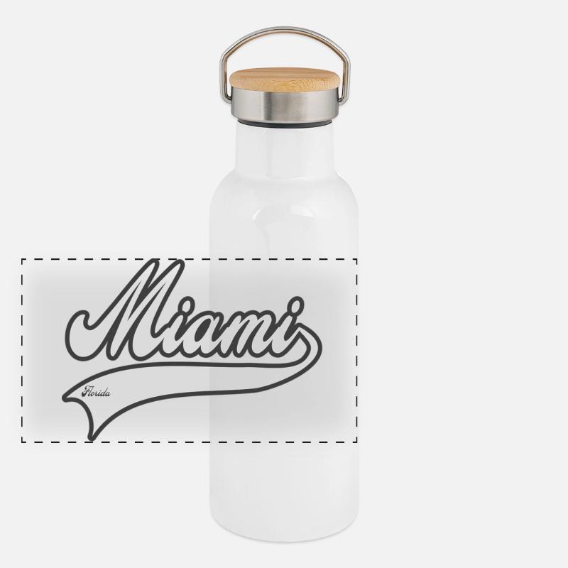 miami florida Panorama Thermosflasche mit Bambusdeckel