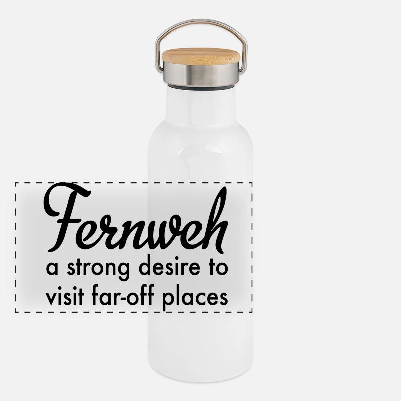 Fernweh Panorama Thermosflasche mit Bambusdeckel