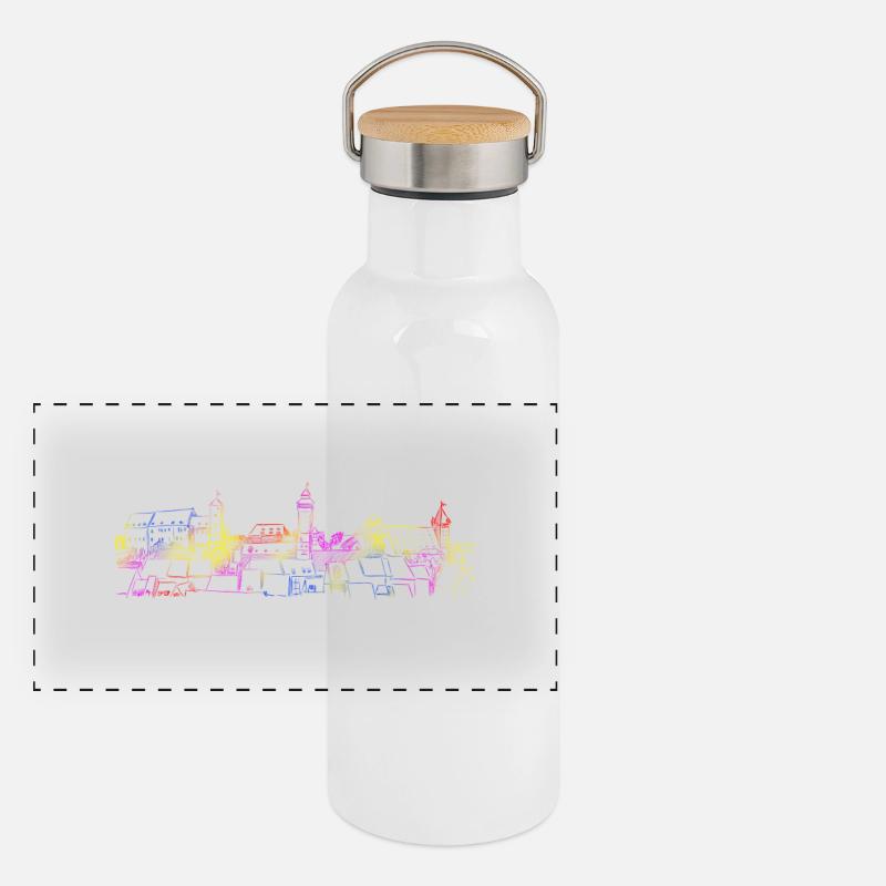 Nürnberg Panorama Thermosflasche mit Bambusdeckel