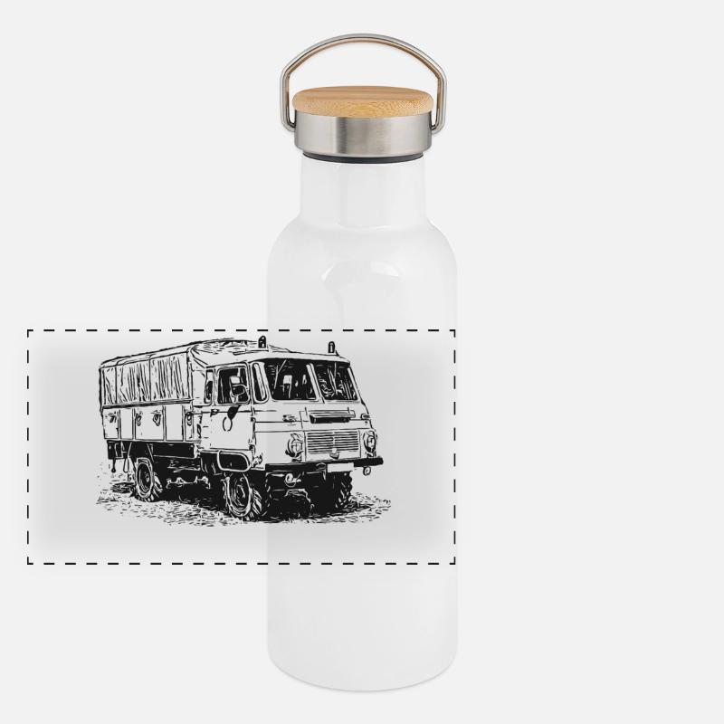 Robur LO LD MTW with blue light Panoramic Thermal Bottle with Bamboo Lid