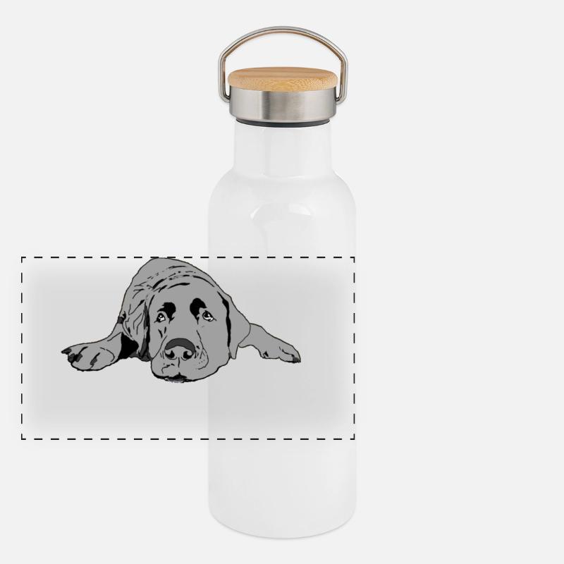 Labrador Panorama Thermosflasche mit Bambusdeckel