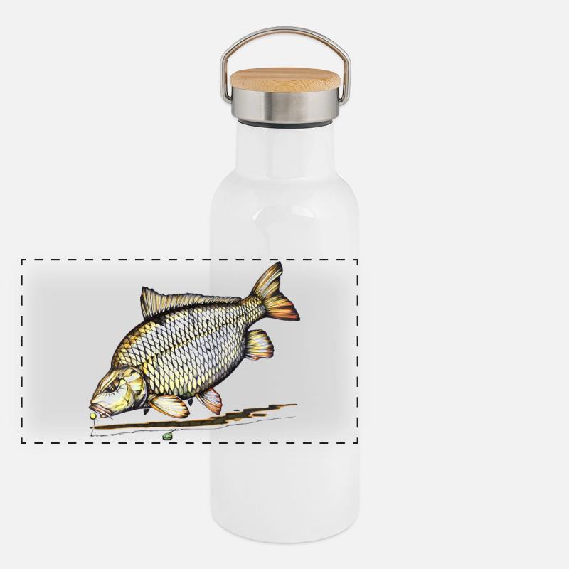 Conception courante de la pêche à la carpe Gourde isotherme avec bouchon en bambou