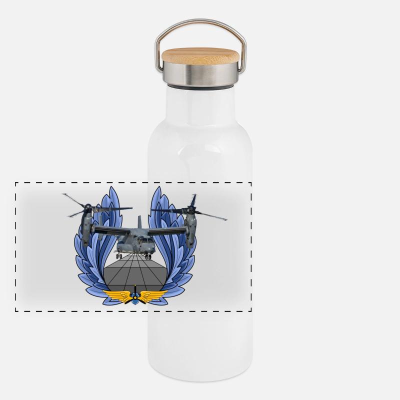 CV-22 Balbuzard pêcheur Gourde isotherme avec bouchon en bambou