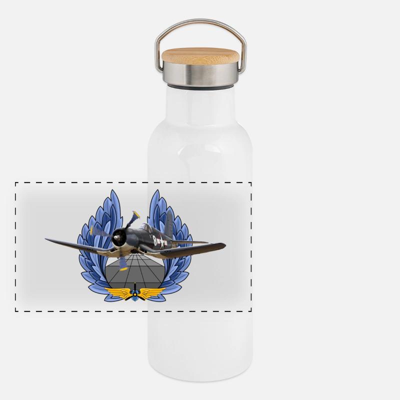 F4U Corsair Gourde isotherme avec bouchon en bambou