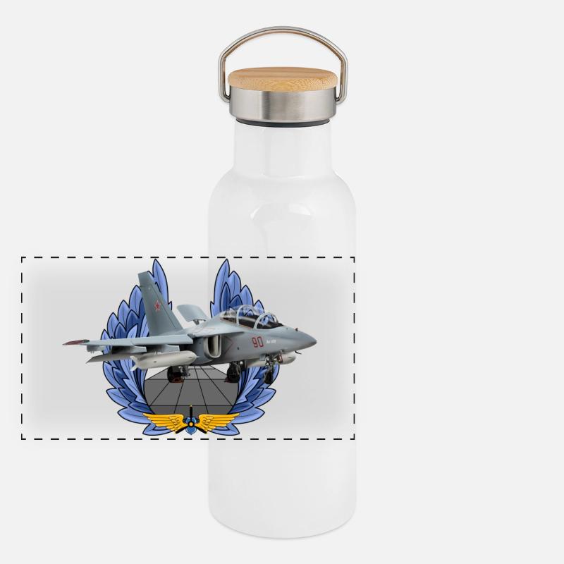 Yak-130 Panorama Thermosflasche mit Bambusdeckel