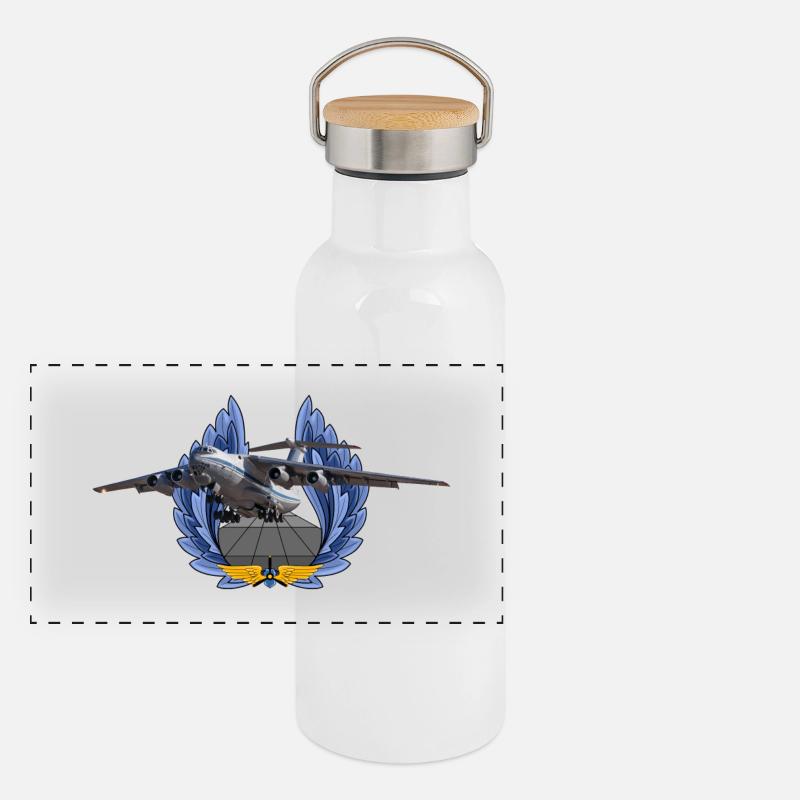 Gourde isotherme avec bouchon en bambou