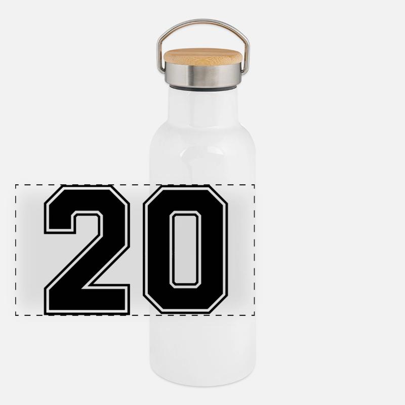 Nummer zwanzig 20 Panorama Thermosflasche mit Bambusdeckel