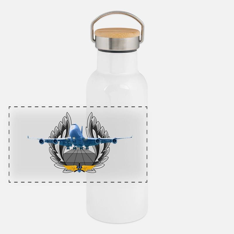 B 747 Panorama Thermosflasche mit Bambusdeckel