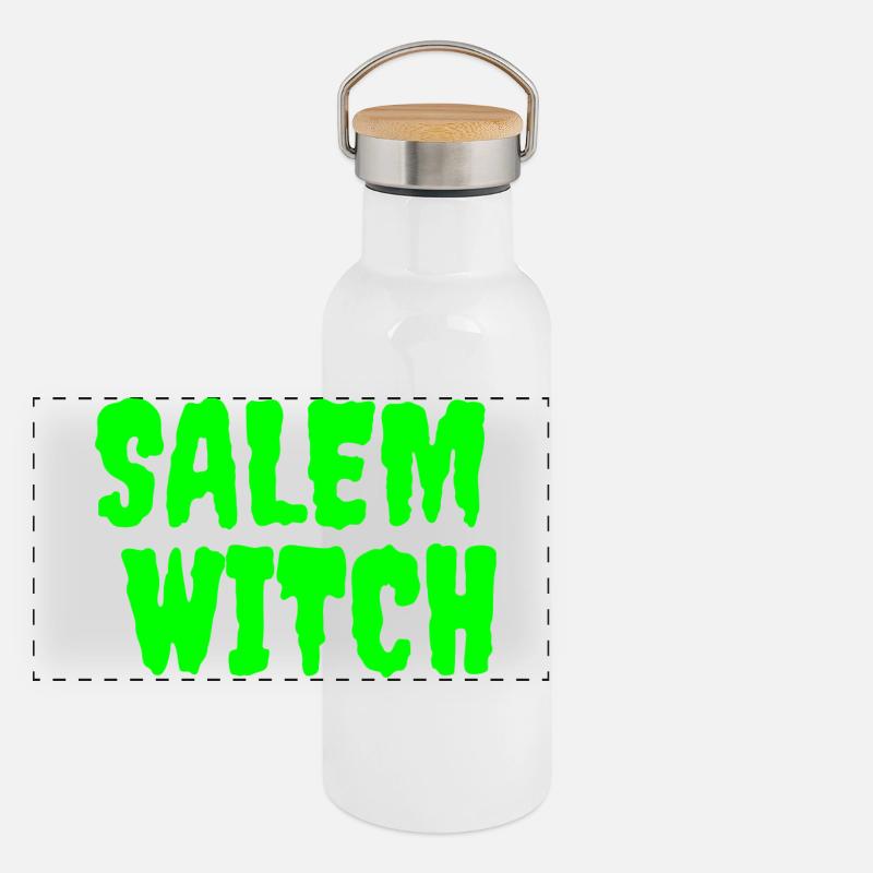 SalemWitch Halloween Design - Panoramic Thermal Bottle with Bamboo Lid - white