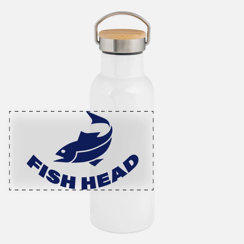 TÊTE DE POISSON Gourde isotherme avec bouchon en bambou