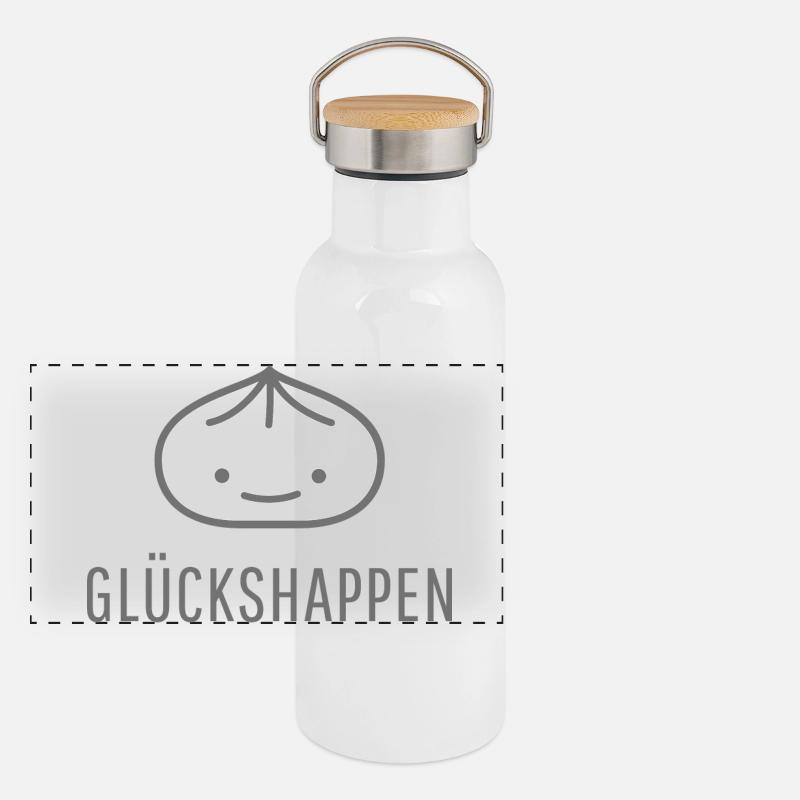 Boulettes heureuses Gourde isotherme avec bouchon en bambou