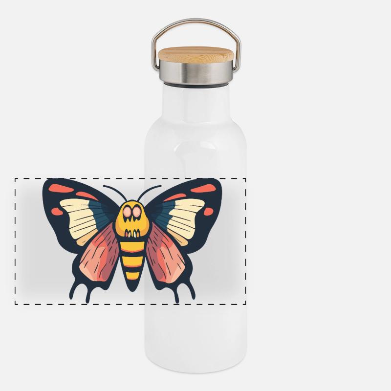 papillon Halloween bande dessinée papillon Gourde isotherme avec bouchon en bambou
