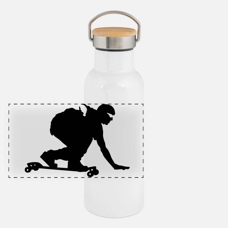 Longboard Panorama Thermosflasche mit Bambusdeckel
