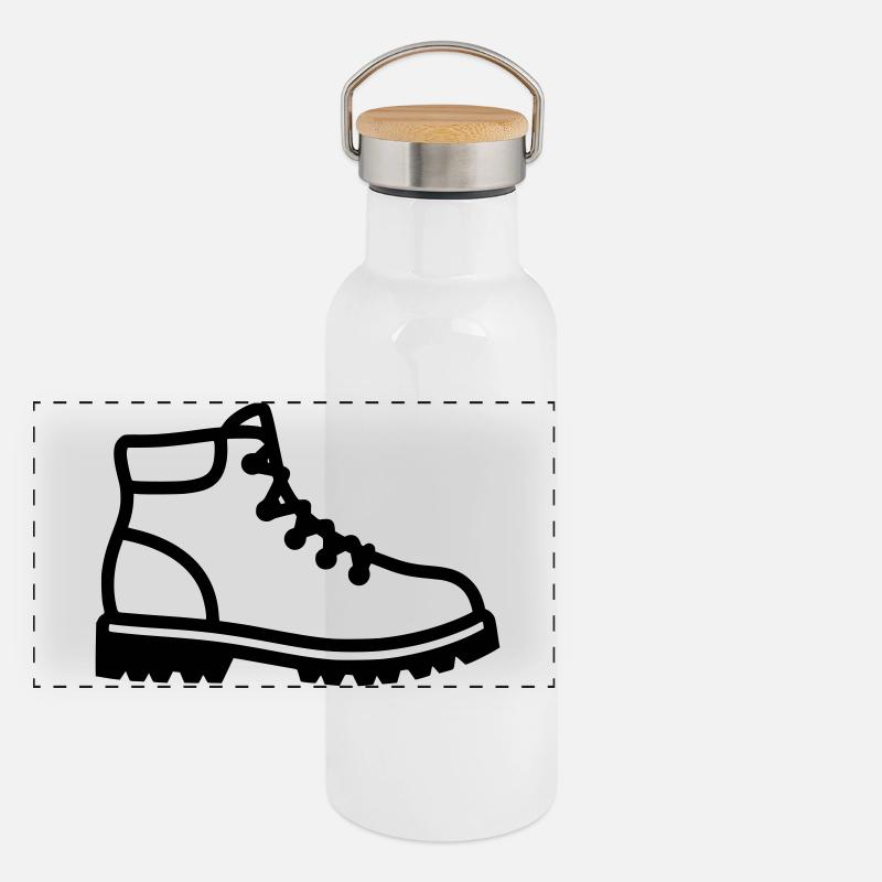 Wanderstiefel Schuh Profil Panorama Thermosflasche mit Bambusdeckel