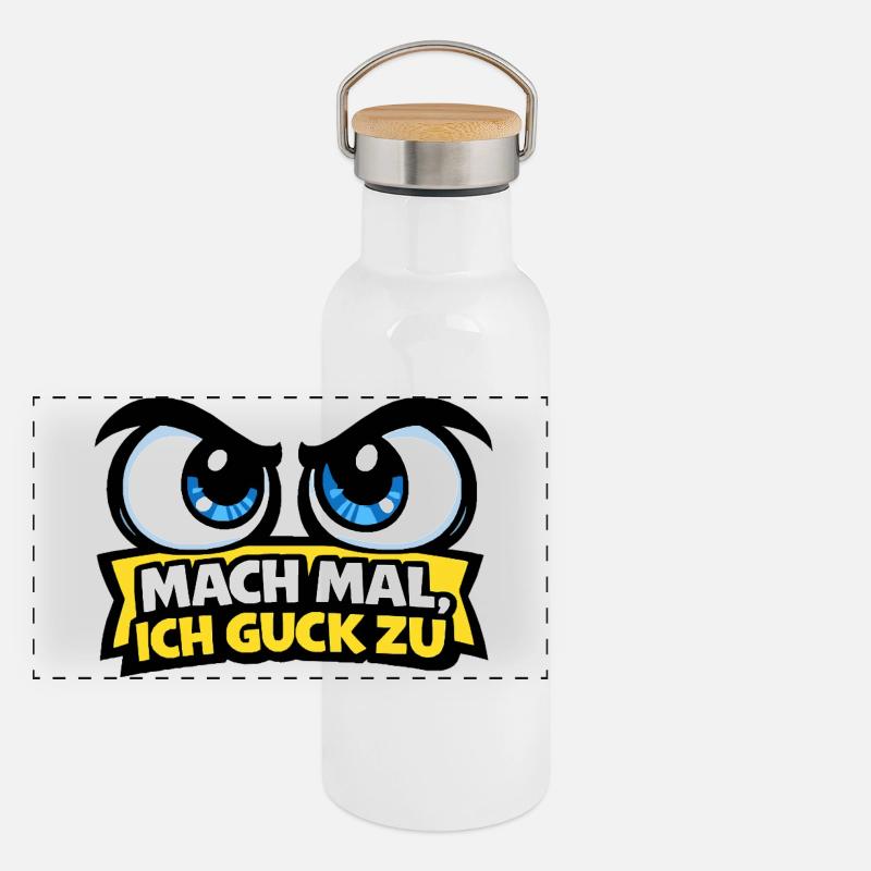 Allez, je regarde – Comic Eyes Gourde isotherme avec bouchon en bambou