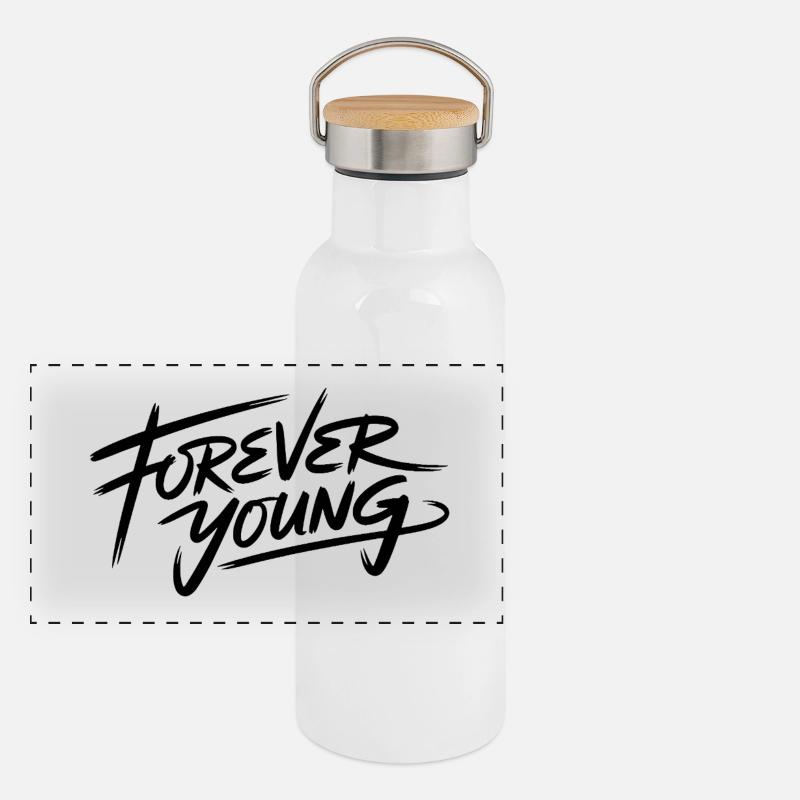 FOREVER YOUNG Panorama Thermosflasche mit Bambusdeckel