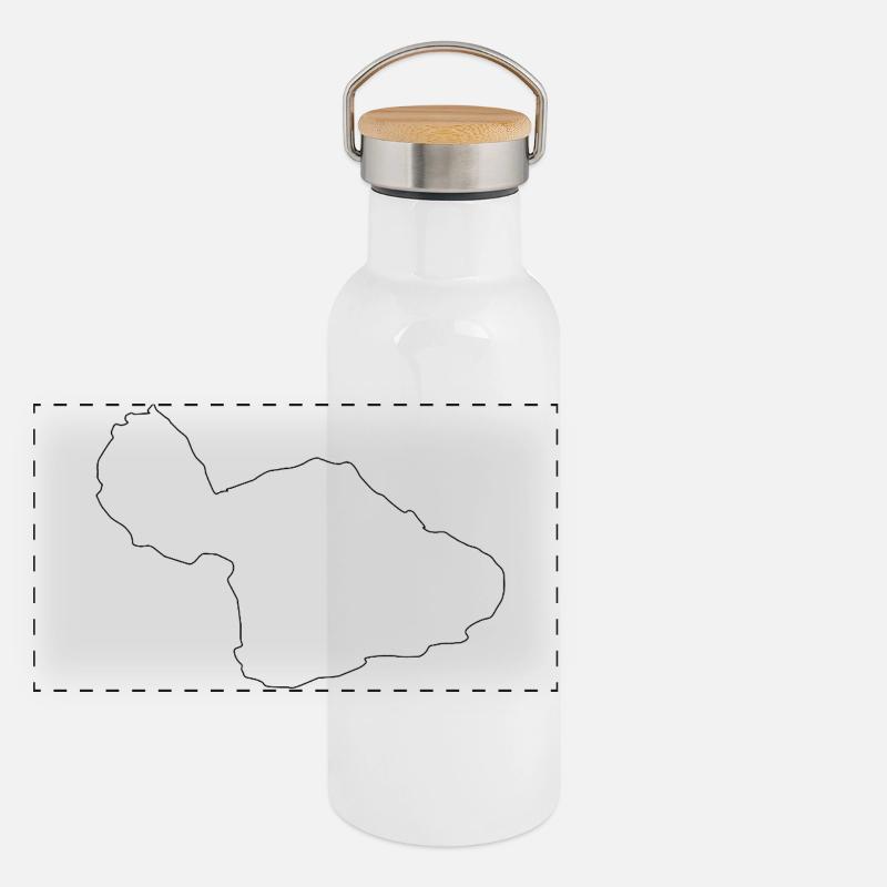 Maui map Panoramic Thermal Bottle with Bamboo Lid