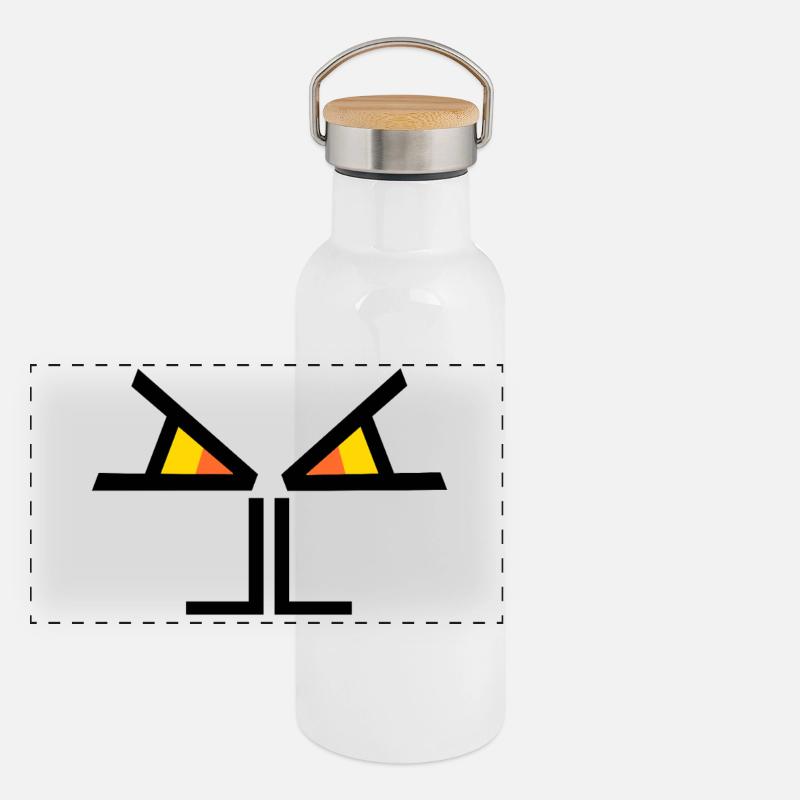The eyes see you BLACK Panoramic Thermal Bottle with Bamboo Lid