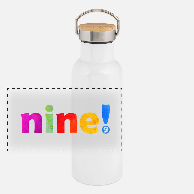 NEUF 9 ANS 9E ANNIVERSAIRE Gourde isotherme avec bouchon en bambou