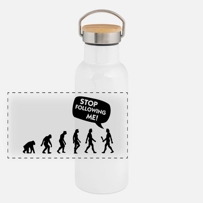 Die Evolution eines Stalkers Panorama Thermosflasche mit Bambusdeckel
