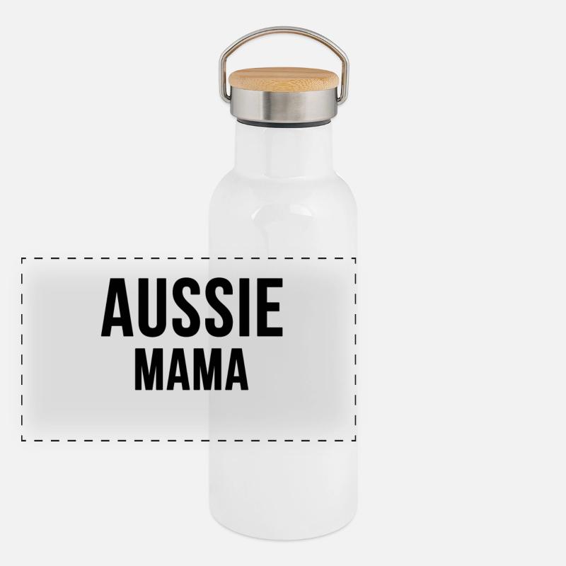 Australian Shepherd Aussie Hunde Mama Geschenk Panorama Thermosflasche mit Bambusdeckel